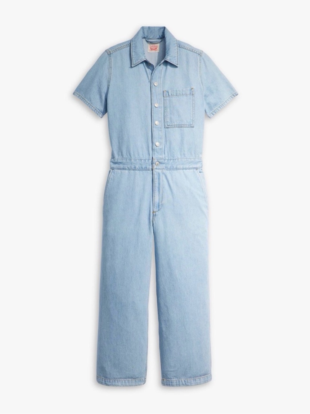 Levi's Light Blue Denim Short-Sleeve One-Piece Jumpsuit